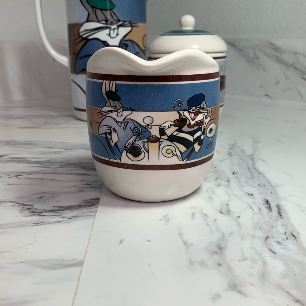 Looney Java Works Coffee Pitcher, Sugar Dish And Cream Cup Set 1995 - Picture 8 of 12